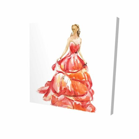 FONDO 16 x 16 in. Beautiful Red Prom Dress-Print on Canvas FO2795069